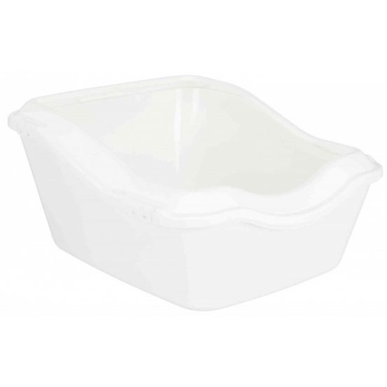 Bac à litière cleany cat, avec rebord. Blanc pour chat