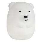 Veilleuse bébé ours sans fil touch led teddy blanc silicone h19cm