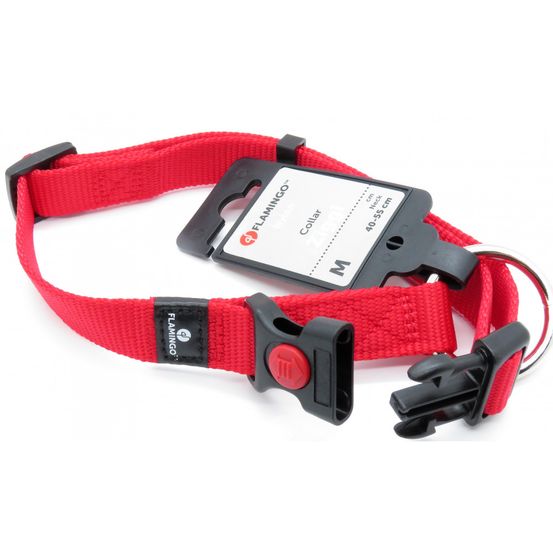 Collier ziggi rouge 40 -55 cm. 20 mm . Taille m. Pour chien.
