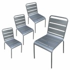 Chaises de jardin x4 montmartre gris métal 47 x 60 x 84 cm
