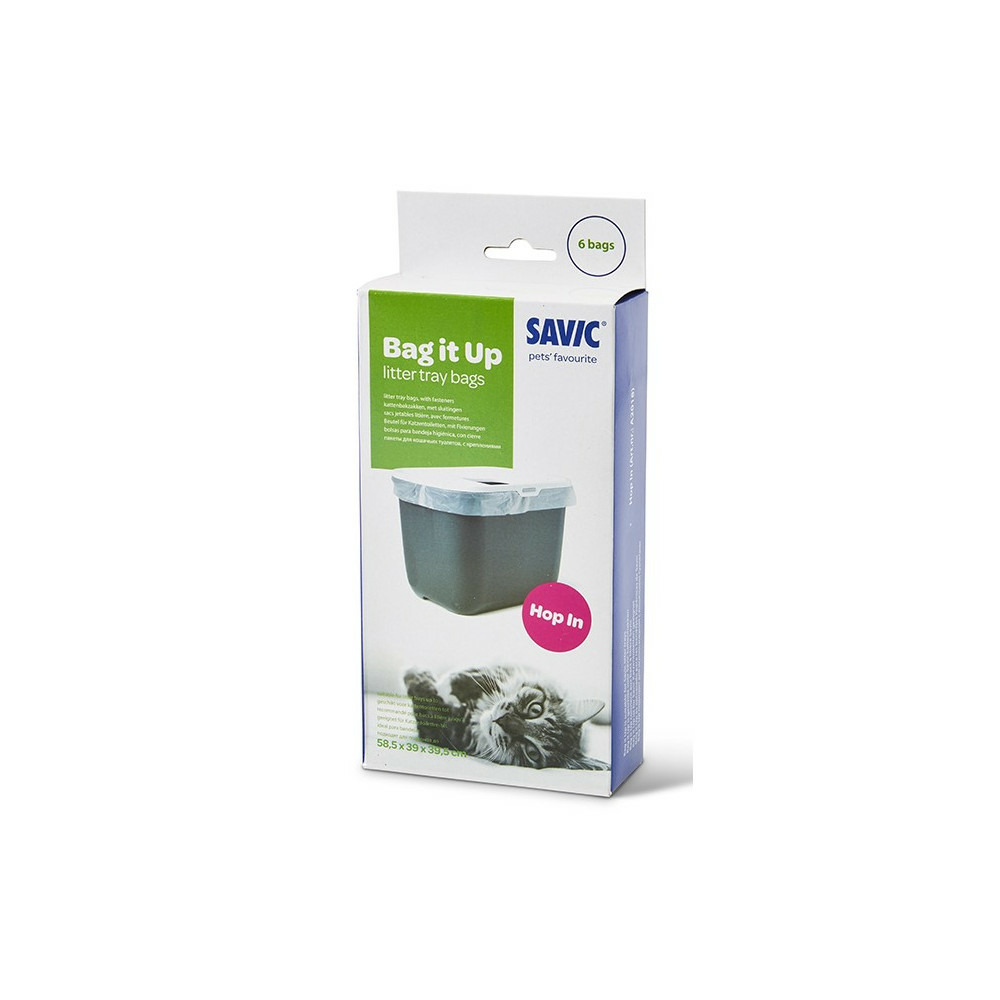 Une boite sac jetables bag it up a3354, pour maison hop in 6 sacs pour chat