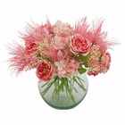 Bouquet artificiel, 36 tiges, h.30cm, rose - hawa