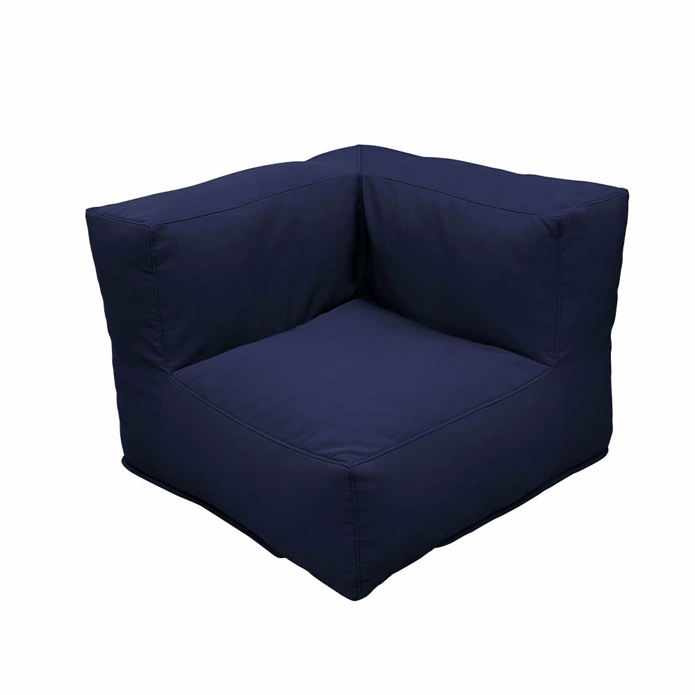 Fauteuil d'angle salon de jardin modulable modulo bleu polyester 85x84x62,5cm