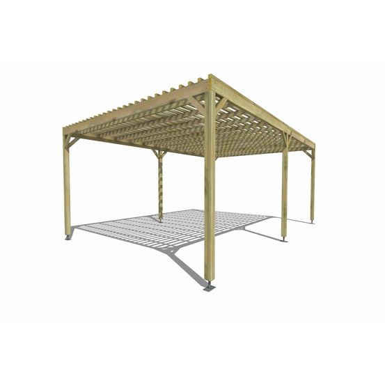 Pergola bois • 6m x 4m • indépendante • sens profondeur • lattage bois • livraison comprise
