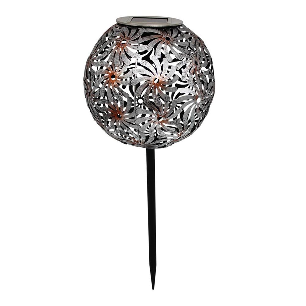 Balise décorative métal argenté à piquer LED blanc chaud WINDY H43cm ...