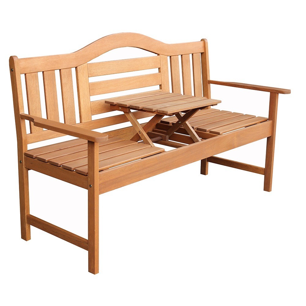 Banc de jardin nevada avec table - 150 cm - bois dur meranti