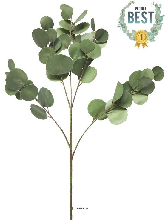 Branche d’eucalyptus artificielle, 3 ramures, h 88 cm - best