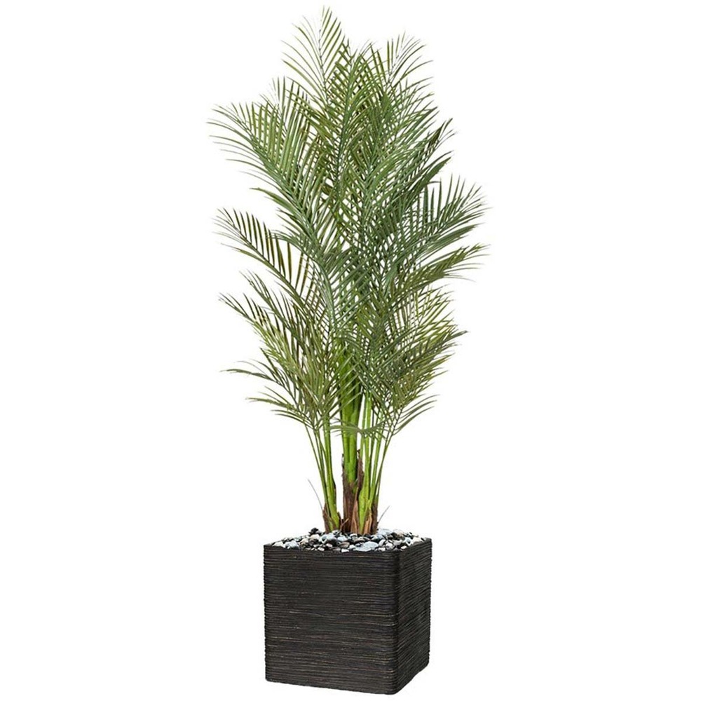 Palmier areca artificiel h 160 cm 6 troncs en pot