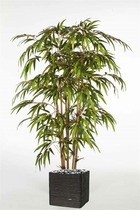 Bambou artificiel h 180 cm 1360 feuilles cannes moyennes en pot - dimhaut: h 180
