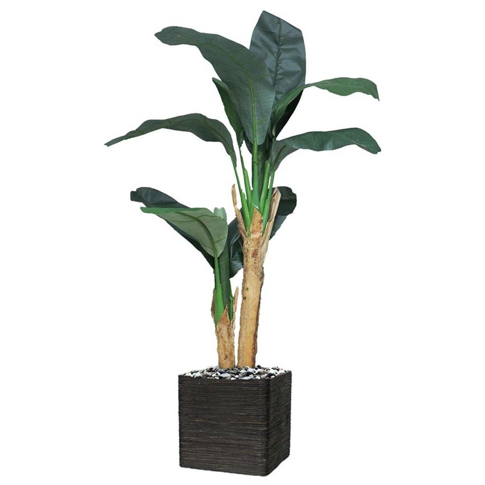 Bananier artificiel en pot 2 troncs h 120 cm