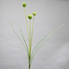 Fleurs d'oignon factices h80cm herbe en piquet plastique jaune-vert - coule