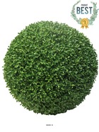 Boule de buis factice feuilles pe protection uv h 45 cm vert - best - dimhaut: h
