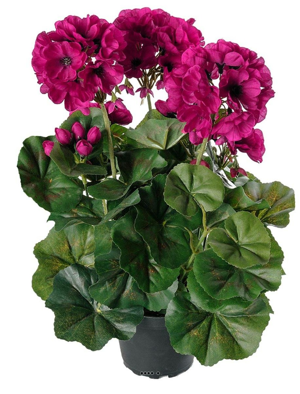 GÃ©ranium artificiel 6 tÃªtes, en pot lestÃ©