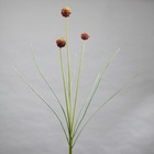Fleurs d'oignon factices h80cm herbe en piquet plastique vert-rouge - coule