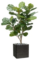 Ficus lyrata factice tronc pe en pot figuier factice h90cm d65cm vert - dimhaut:
