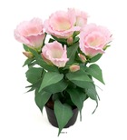 Eustoma artificiel en pot, 4 têtes de fleurs, h 30 cm rose pâle - couleur: rose