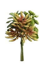 Bouquet plante grasse factice en piquet 3 têtes h18cm vert aloé - couleur: vert