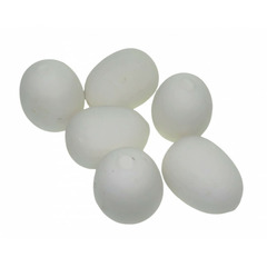 6 œufs factice en plâtre pour poule, couleur blanc.