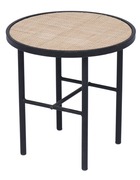 Table appoint bout de canape meuble industriel rond cannage rotin