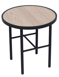 Table appoint bout de canape meuble industriel rond bois