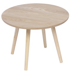 Table appoint bout de canape scandinave en bois massif marron pin