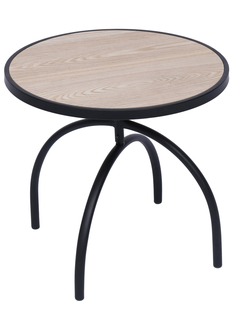 Table appoint bout de canape meuble industriel rond metal bois