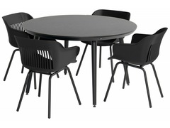 Ensemble table sophie studio hpl 128 + 4 chaises jill - noir