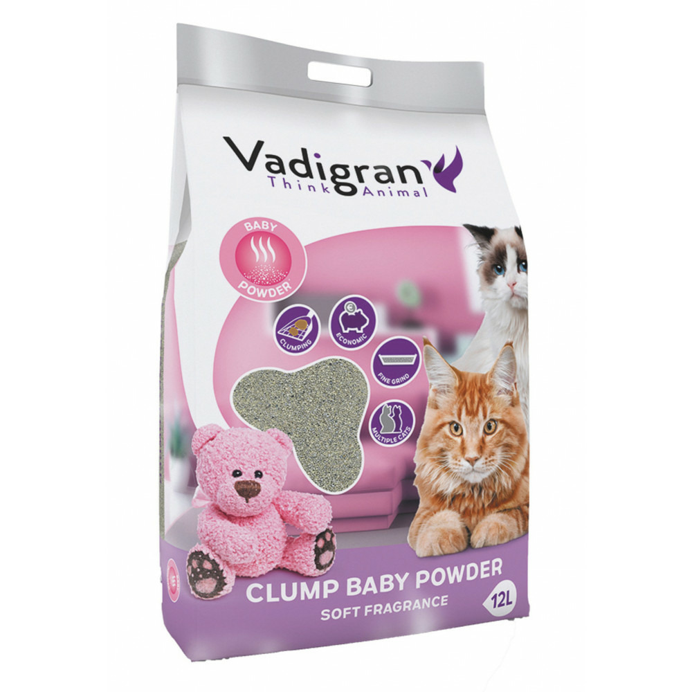 Litière chat 12 litres - bentonite babypowder 12 kg