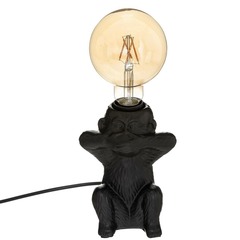 Lampe socle cÃ©ramique singe bouche noir H17