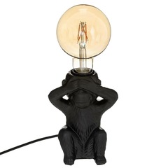 Lampe socle cÃ©ramique singe yeux noir H17