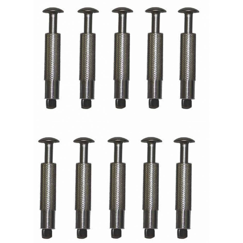 Lot de 10 pitons douille inox ø 12 mm, pour bâche de piscine.
