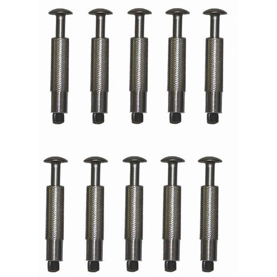 Lot de 10 pitons douille inox ø 12 mm, pour bâche de piscine.