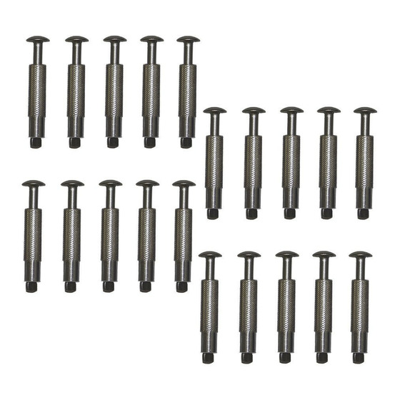 Lot de 20 pitons douille inox ø 12 mm, pour bâche de piscine.