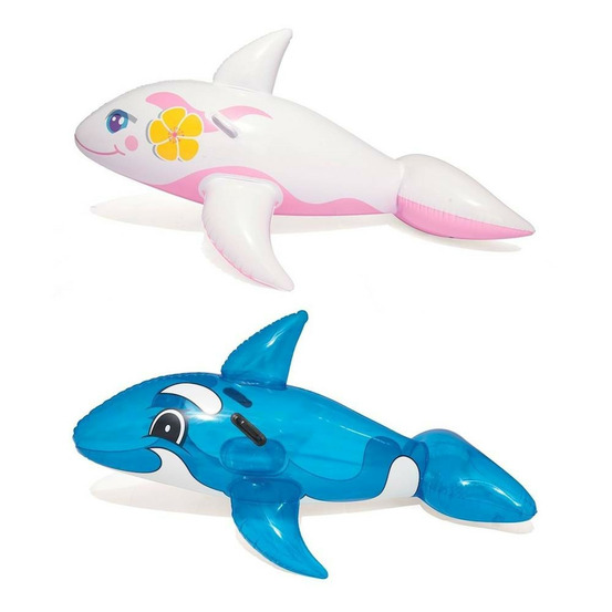 Baleine gonflable et chevauchable avec poignées, 157 x 94 cm. Couleur aléat