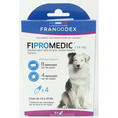 Pipettes antiparasitaire Fipromedic pour chiens de 10 à 20 kg - 4 x 1.64 ml