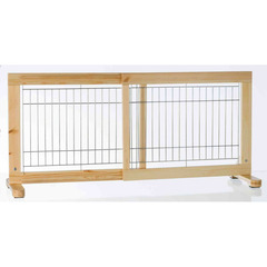Barrière en bois réglable pour chien - 65 à 108 x 50 cm