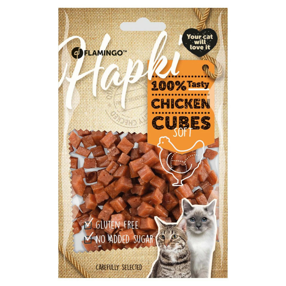 Friandise cubes de poulet doux pour chat 85 g sans gluten