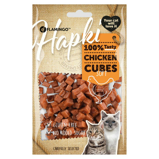Friandise cubes de poulet doux pour chat 85 g sans gluten