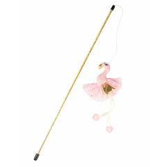 Canne à pêche  barbarina rose pour chat 45 cm