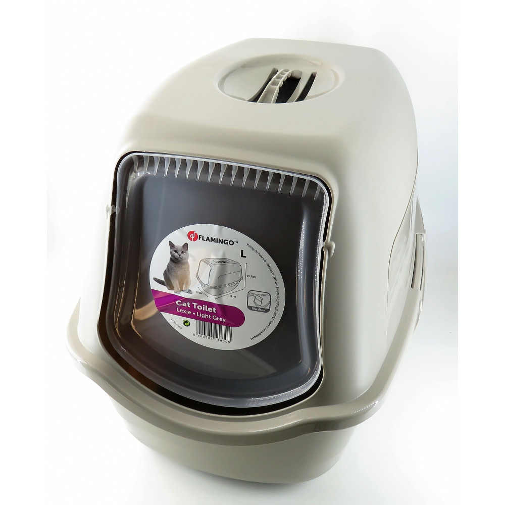 Maison de toilette lexie gris taupe 39 x 56 x 39.5 cm pour chat
