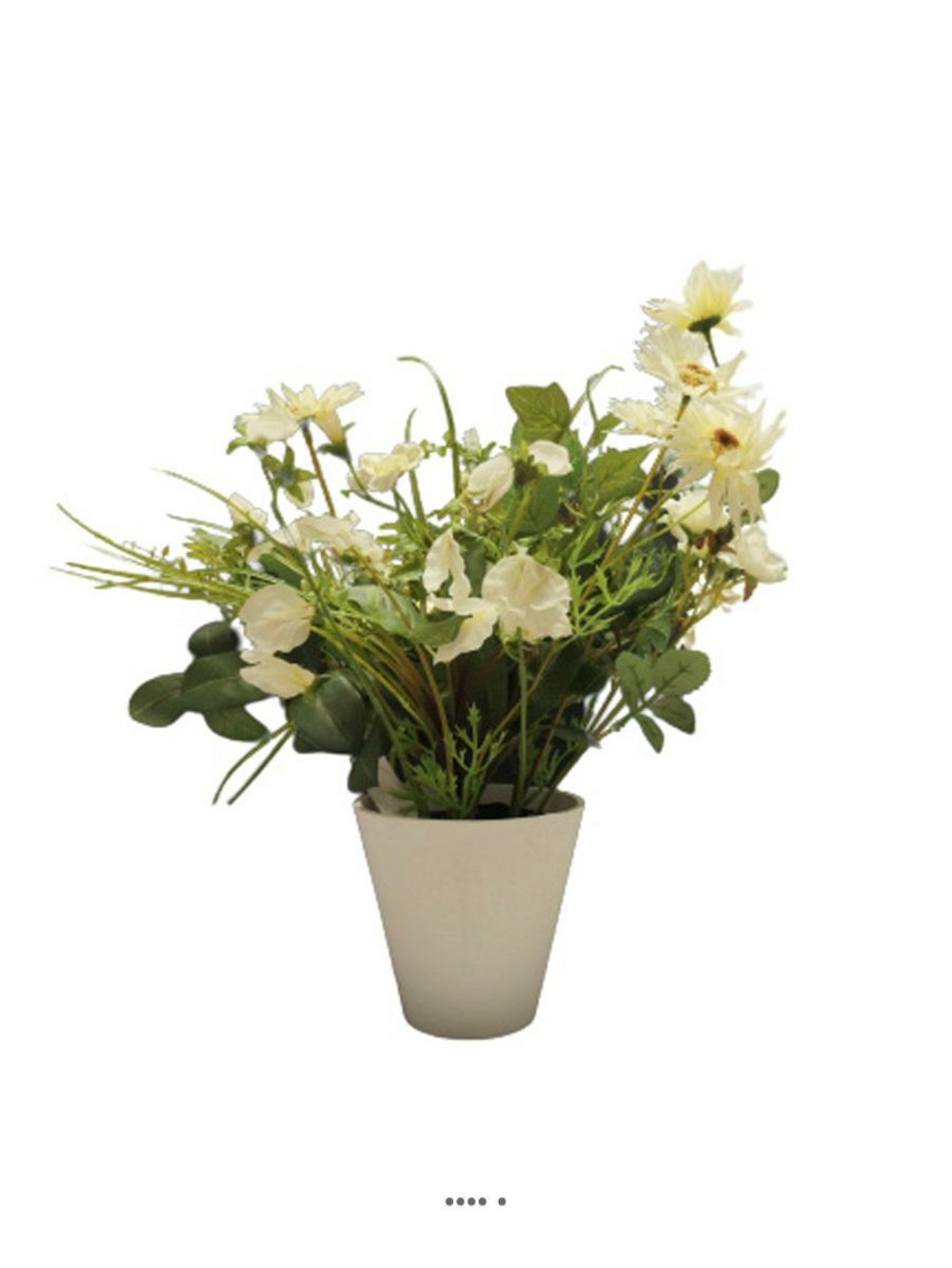 Bouquet de fleurs artificielles en pot h 38 cm crème - couleur: crème