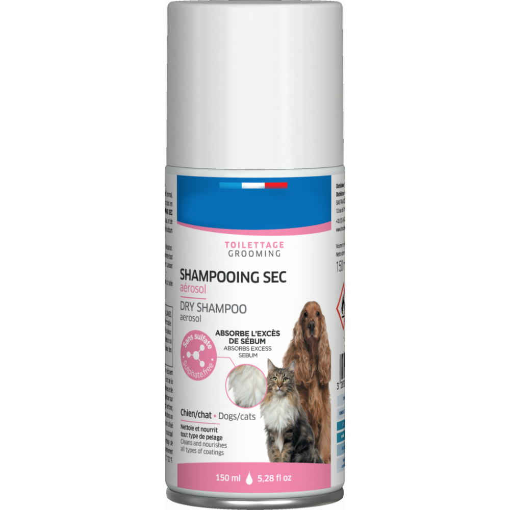 Shampooing sec en aérosol pour chiens et chats - 150 ml