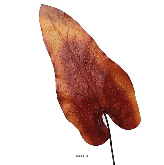 Feuille de caladium artificiel en tige h 80 cm automne - couleur: automne