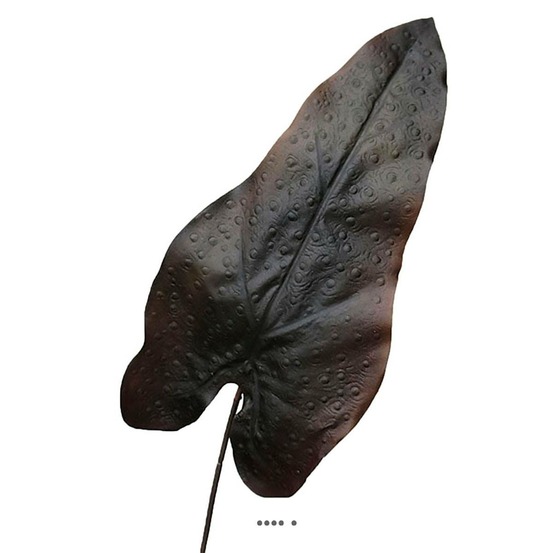 Feuille de caladium artificiel en tige h 80 cm noir - couleur: noir