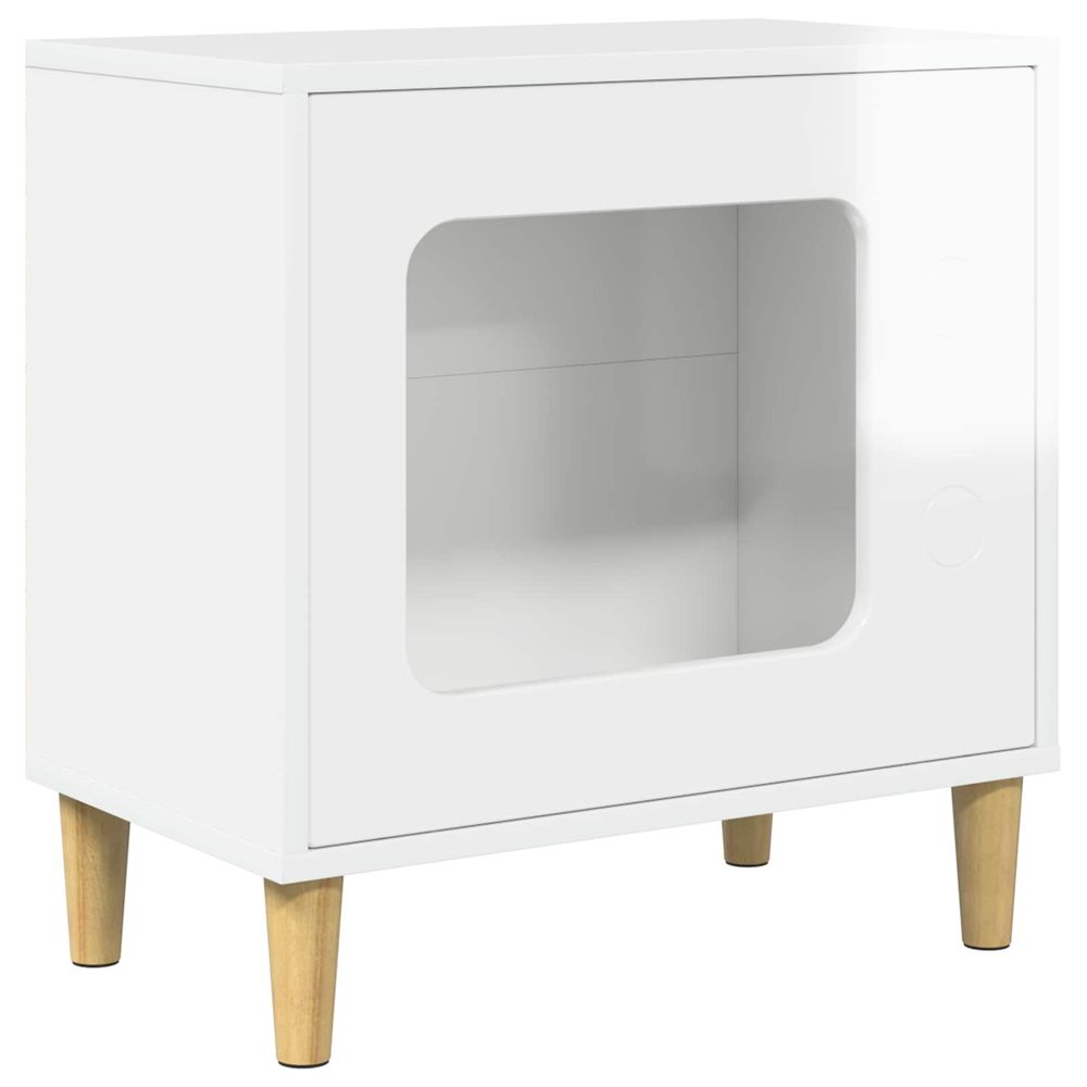 Maison pour chat blanc brillant 51 x 30 x 52 cm