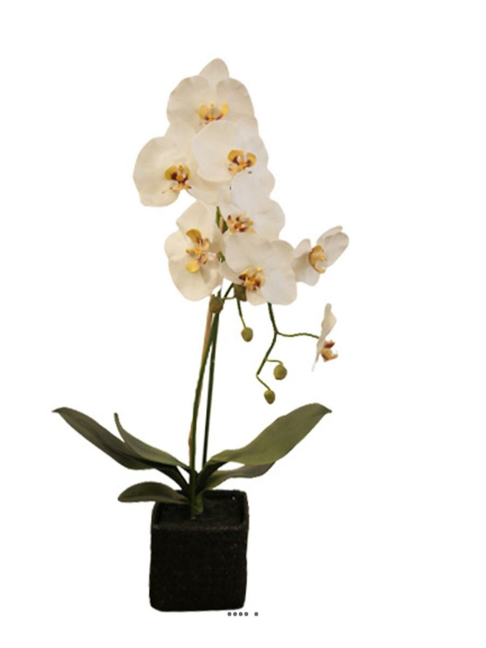 Sublime orchidée artificielle en pot h 75 cm blanc neige - couleur: blanc neige