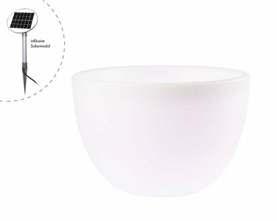 Courbe pot lumineuse blanc - xm - lampe extérieur solaire
