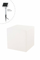 Cube lumineuse blanc -43cm - lampe extérieur solaire