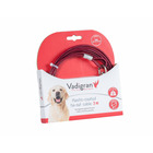 Câble d'attache gainée plastique rouge 3 mètres max 23 kg pour chien