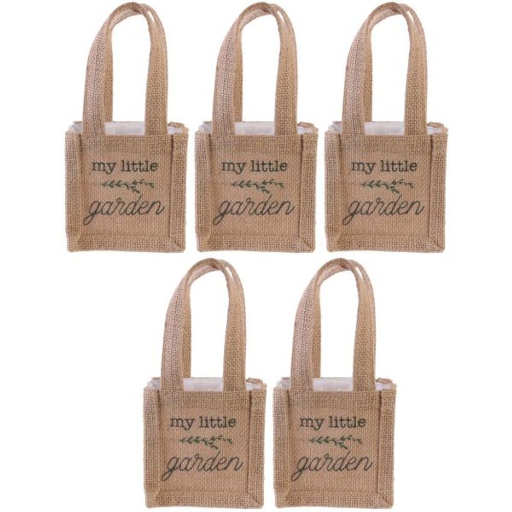 Sac à plantation en jute plastifiée my little market (lot de 5)